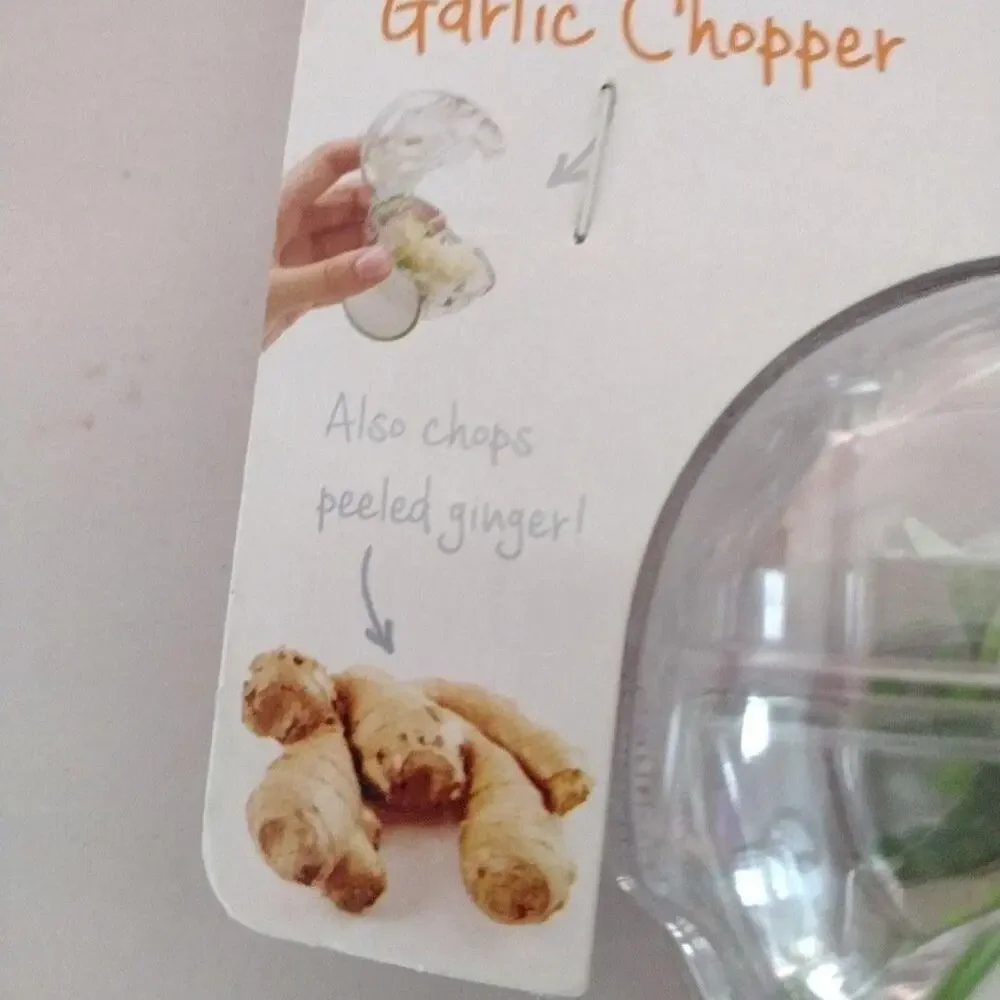 Chef'n Vibe Garlic Chopper Clear Manual Push Roller Kitchen Tool Gadget